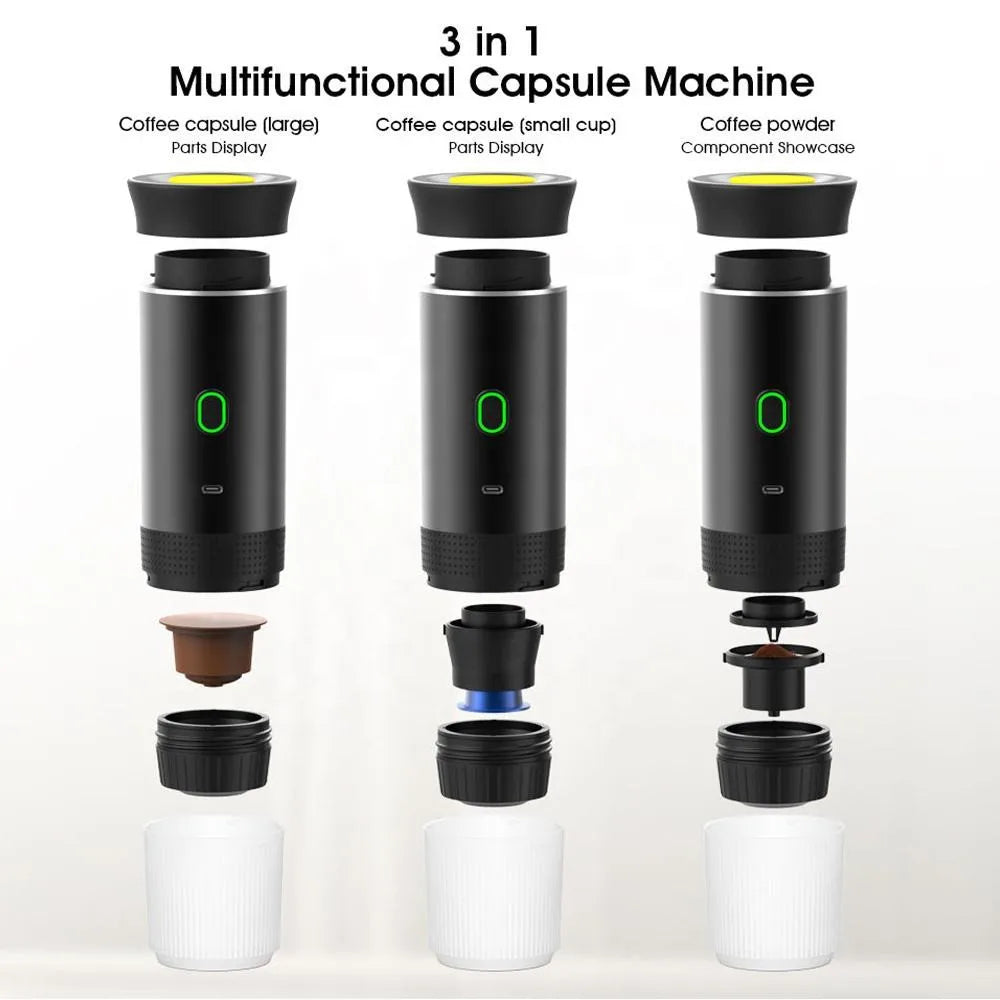 Espresso Machine Heating Water Portable Coffee Maker Compatible with Ground Coffee Small Large Capsules