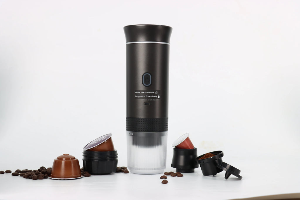 Espresso Machine Heating Water Portable Coffee Maker Compatible with Ground Coffee Small Large Capsules